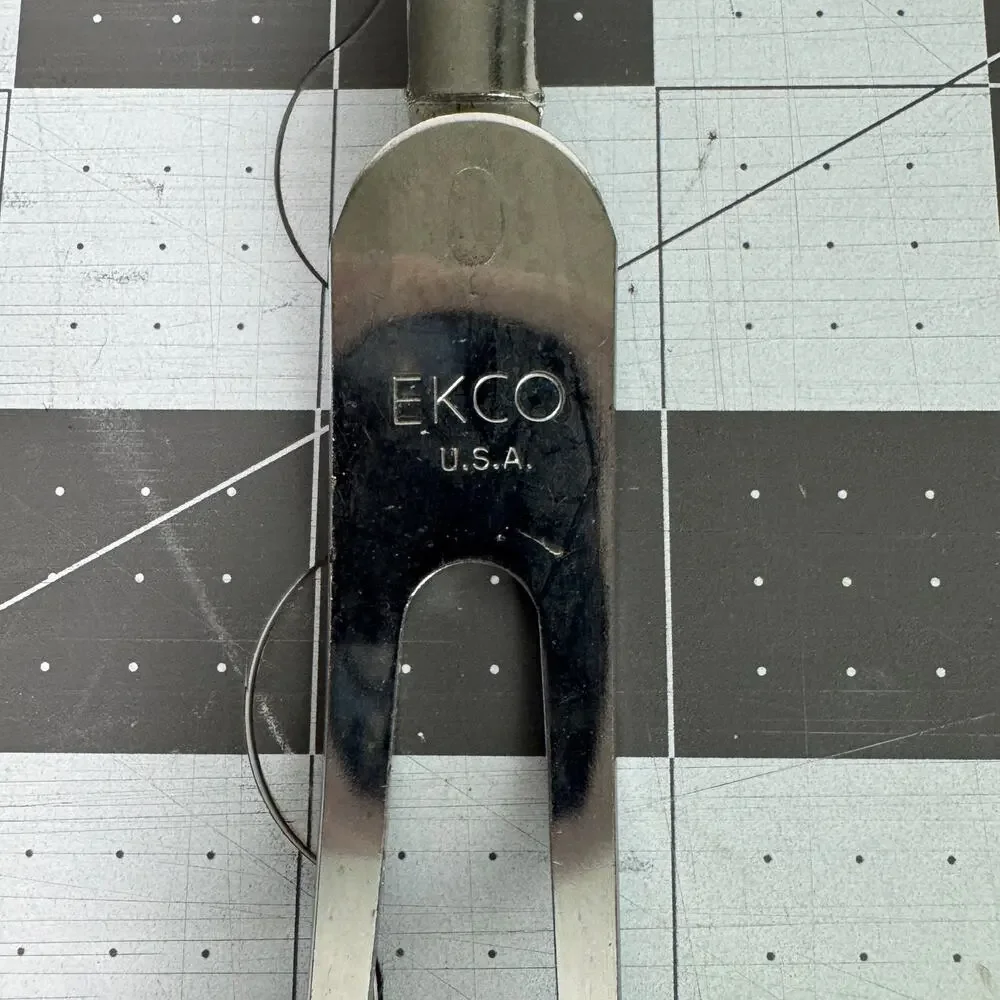 Vintage EKCO USA Meat Carving Fork‎ With A Black Plastic Handle 11.5